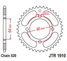 Jt задня зірочка 4394 36 aeon 125/180/190/220 '00-'09, yamaha yfa breeze '89-'04, yfm 125 grizzly '04-'12 (+4) (jtr1910.36) (ланцюг 520)