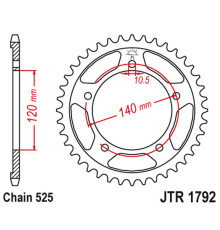 Jt задня зірочка 4398 47 suzuki dl 650 v-strom '04-'24 (439847jtzbk) (ланцюг 525) чорний