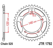 Jt задня зірочка 4398 47 suzuki dl 650 v-strom '04-'24 (439847jtzbk) (ланцюг 525) чорний