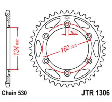 Jt задня зірочка 4399 42 honda cbr 1000rr '06-'16, cbr 900rr '00-'03 (439942jtzbk) (ланцюг 530) чорний