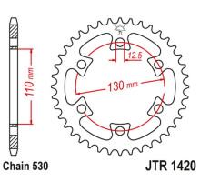 Задня зірочка jt 4401 40 bombardier ds 650 '00-'03 (jtr1420.40) (ланцюг 530)