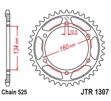 Jt задня зірочка 4405 42 honda cbr 600rr '03-'06 (pc37) (440542jtzbk) (ланцюг 525) чорний