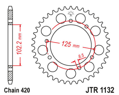 Задня зірочка jt 4406 59 aprilia rx 50 factory e4 2t lc '18 (440659jt) (ланцюг.420)
