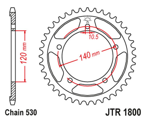 Jt задня зірочка 4409 43 suzuki gsf 1250 '06-'16, gsxr 1000/1300 (440943jtzbk) (ланцюг 530) чорний