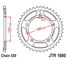 Jt задня зірочка 4409 43 suzuki gsf 1250 '06-'16, gsxr 1000/1300 (440943jtzbk) (ланцюг 530) чорний