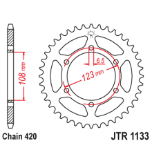 Задня зірочка jt 4412 59 aprilia sx 50 -18-19 (441259jt) (ланцюг.420)