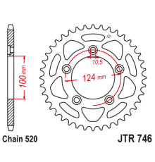 Задня зірочка jt 4444 39 ducati scrambler 1100 '18-'19 (444439jt) (ланцюг.520)