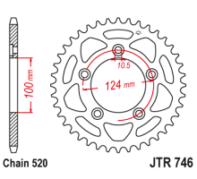 Задня зірочка jt 4444 39 ducati scrambler 1100 '18-'19 (444439jt) (ланцюг.520)