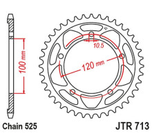 Задня зірочка jt 4447 40 aprilia rsv 1000 11-15 (444740jt) (ланцюг.525)