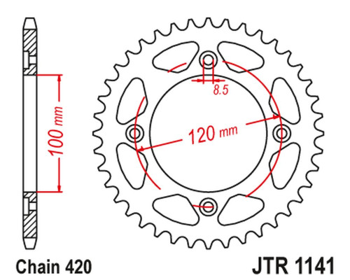 Задня зірочка jt 4453 60 beta 50 rr enduro / enduro racing / enduro sport '18-'19 (445360jt) (ланцюг 420)