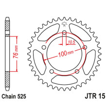 Jt задня зірочка 4456 42 benelli 500 leoncino '17-, trk 502 '17-18 (445642jt)* (ланцюг 525)