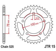 Jt задня зірочка 4456 42 benelli 500 leoncino '17-, trk 502 '17-18 (445642jt)* (ланцюг 525)