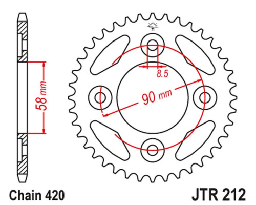 Jt задня зірочка 4462 37 honda astrea 110 '17-'18 (jtr212.37) (ланцюг 420)