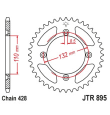 Задня зірочка jt 4486 49 ktm sx 85 '04-'24, 105 xc '07-'11 (448649jtzbk)* (ланцюг 428) чорний