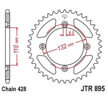 Задня зірочка jt 4486 49 ktm sx 85 '04-'24, 105 xc '07-'11 (448649jtzbk)* (ланцюг 428) чорний