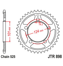 Jt задня зірочка 4508 41 ktm 950/990/1190 rc8 /duke/ supermoto (450841jtzbk) (ланцюг 525) чорний