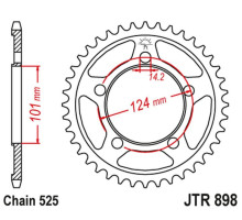 Jt задня зірочка 4508 41 ktm 950/990/1190 rc8 /duke/ supermoto (450841jtzbk) (ланцюг 525) чорний