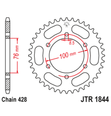 Jt задня зірочка 4513 52 yamaha yzf 125r '19-22, mt 125 15-23 (+4) (451352jt)* (ланцюг 428)