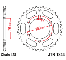 Jt задня зірочка 4513 52 yamaha yzf 125r '19-22, mt 125 15-23 (+4) (451352jt)* (ланцюг 428)