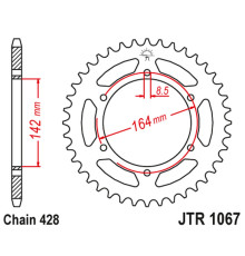 Задня зірочка jt 4525 52 hyosung gt 125 '03-'15 (jtr1067.52) (ланцюг 428)