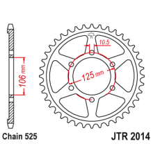 Задня зірочка jt 4529 44 triumph 1200 scrambler xc/xe '19 (452944jt) (ланцюг 525)