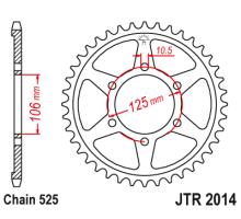 Задня зірочка jt 4529 44 triumph 1200 scrambler xc/xe '19 (452944jt) (ланцюг 525)