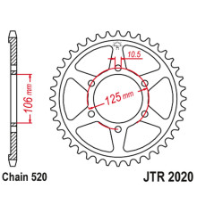 Зарінка jt 4530 51 (453051jt) triumph daytona 660 '24-, tiger sport 660 '24-'24, trident 660 '21-'24 (ланцюг 520)