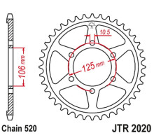 Зарінка jt 4530 51 (453051jt) triumph daytona 660 '24-, tiger sport 660 '24-'24, trident 660 '21-'24 (ланцюг 520)