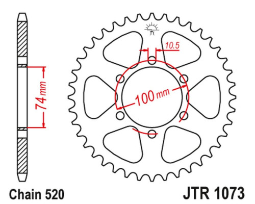 Задня зірочка jt 4540 46 hyosung gv 250 '04-'15 (jtr1073.46) (ланцюг 520)