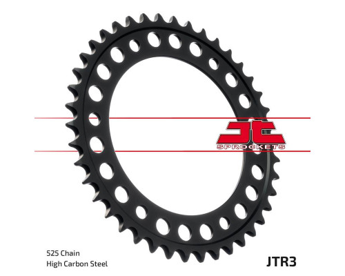 Jt задня зірочка 4613 47 bmw f 800 r '09-'20 (отвор 10.5mm) (461347jtzbk) (ланцюг 525) чорний