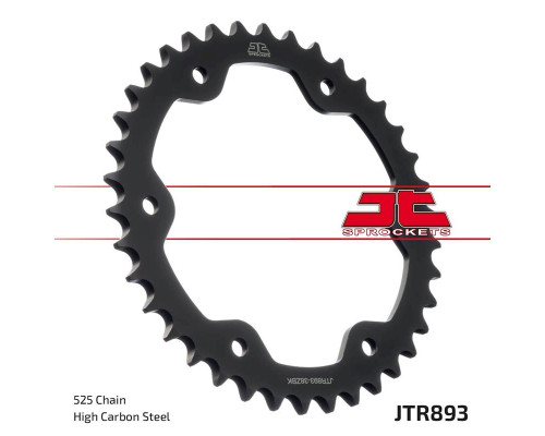 Задня зірочка jt 4642 38 ktm 1290 superduke (14-18) (464238jtzbk) (cha?c.525) чорний - заміняє jtr893.38