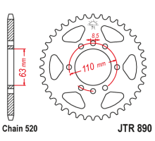 Задня зірочка jt 4675 45 ktm 125 duke '14-18, 390 duke/rc '13-18 (467545jtzbk)* (ланцюг 520) чорний