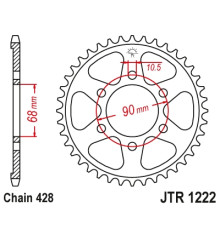 Jt задня зірочка 4733 47 honda cb 125r '18-'20 (473347jt) (ланцюг.428)