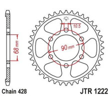 Jt задня зірочка 4733 47 honda cb 125r '18-'20 (473347jt) (ланцюг.428)