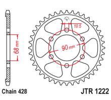 Jt задня зірочка 4733 48 honda cb 125r '18-'21 (473348jt) (ланцюг 428)