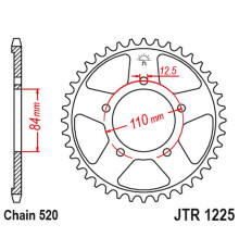 Jt задня зірічка 4734 36 honda cmx 300a rebel 17-18 (473436jt) (ланцюг 520)