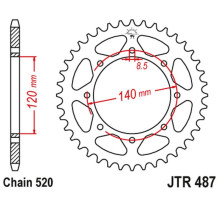 Jt задня зірочка 487 37 kawasaki w800 bkf street, ckf cafe '19 (jtr487.37) (ланцюг 520)