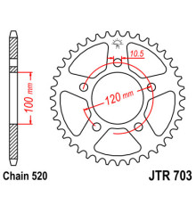 Задня зірочка jt 703 41 cagiva tamanaco 125 88-91 (70341jt) (ланцюг 520) - заміняє 70340jt (jtr698.40)
