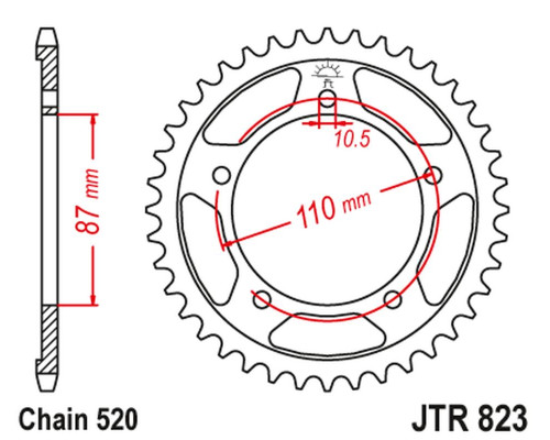 Jt задня зірочка 795 39 suzuki gs 500 e/f 88-10 (79539jtzbk) (ланцюг 520) чорний