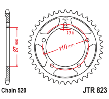 Jt задня зірочка 795 47 suzuki dl 250 v-strom '17-19, sfv 650 gladius '09-14 (+1) (79547jt) (ланцюг 520)
