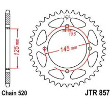 Jt задня зірочка 857 37 yamaha xt 600 '83-94 (jtr857.37) (ланцюг 520) - див. 458837jt (jtr1857.37)