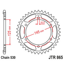 Задня зірочка jt 865 49 yamaha fzr 500h, m, n '89-'90 (jtr865.49)* (ланцюг 530)