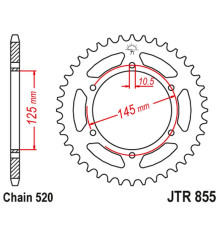Jt задня зірочка 866 46 yamaha xtz 750 89-98 (3ld) (86645jtzbk) (ланцюг 520) чорний