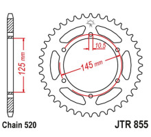 Jt задня зірочка 866 46 yamaha xtz 750 89-98 (3ld) (86645jtzbk) (ланцюг 520) чорний