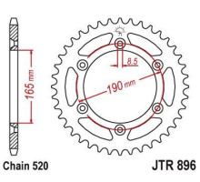 Задня зірочка jt 896 48 ktm 600 lc4 enduro (88-89), 125 enduro (89) (ланцюг 520) (89648jt)