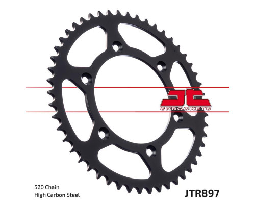 Jt задня зірочка 899 42 ktm sx/exc (89942jtzbk) (ланцюг 520) чорний
