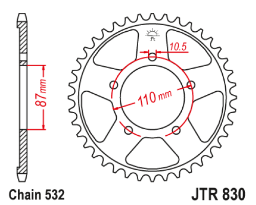 Jt алюмінієва задня зірочка 7075-t6 (ergal) 4675 42 ktm 200 duke/rc '15-'20 колір оранжевий - замовити