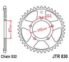 Jt алюмінієва задня зірочка 7075-t6 (ergal) 4675 42 ktm 200 duke/rc '15-'20 колір оранжевий - замовити