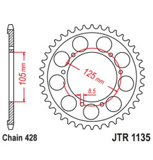 Jt задня зірочка aprilia sx 125 '18-'23 (jtr1135.62)* (ланцюг 428)