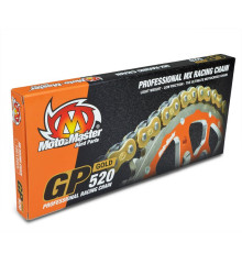 Ланцюг приводний moto-master gp-520g mx професійний ланцюг для мотоcrossу без уплотнювальних кілець золотого кольору (120 ланців, зажим в комплекті)